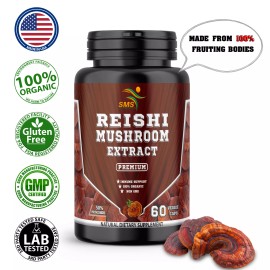 REISHI MUSHROOM STRONGEST ORGANIC CAPSULES LINGZHI LUCIDUM EXTRACT PILLS SPORES