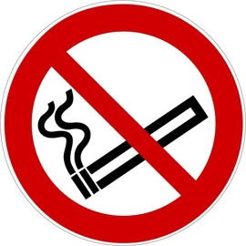 Sticker Smoking No Smoking No Smoking 1 Piece Diameter 9.5 cm