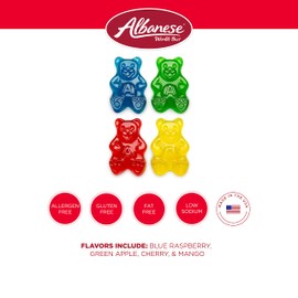 Albanese World's Best 4 Flavor Gummi Papa Bears, 5lbs of Candy
