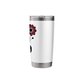 Elegant Woman Holding Flowers Minimalist Art Floral Design Stainless Steel Insulated Tumbler