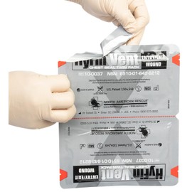 North American Rescue HyFin Vent Chest Seal (Twin Pack) NAR Vented Wound Chest Seals for Trauma, Wounds (10-0037)