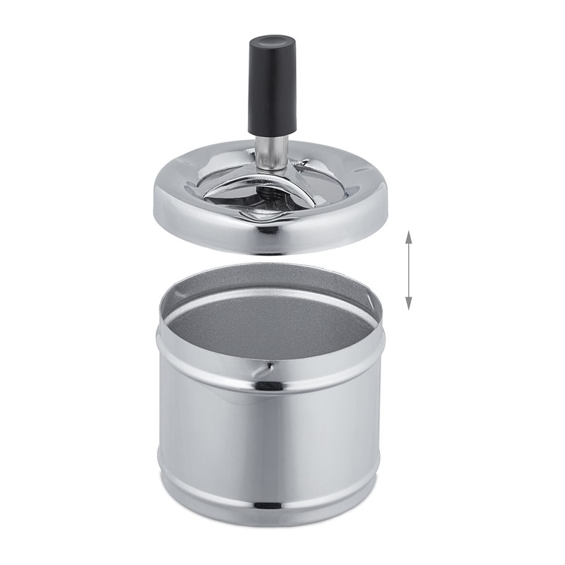 2 x Ashtrays with Swivel Lid Metal Outdoor & Indoor