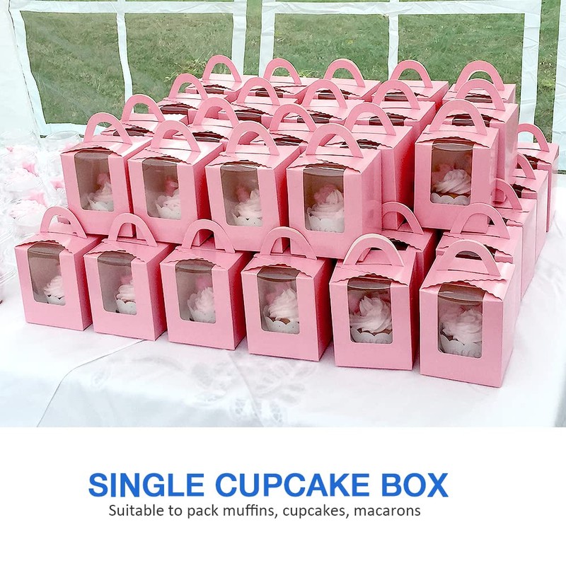 Goalfly 24 Pcs Single Cupcake Boxes, Individual Cupcake Boxes, Cupcake