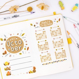 STATIONERY ISLAND A5 Bullet Dotted Journal, 180 Numbered Paged Hardcover Dotted Notebook, 120gsm Thick Paper, 5.3"x8.4" for Journaling, Study and Travel (Black)