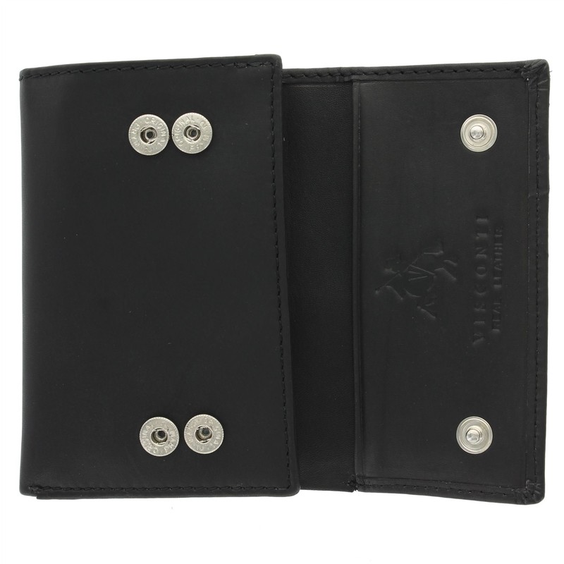 Visconti Compact Leather Keycase Wallet 1178 Black
