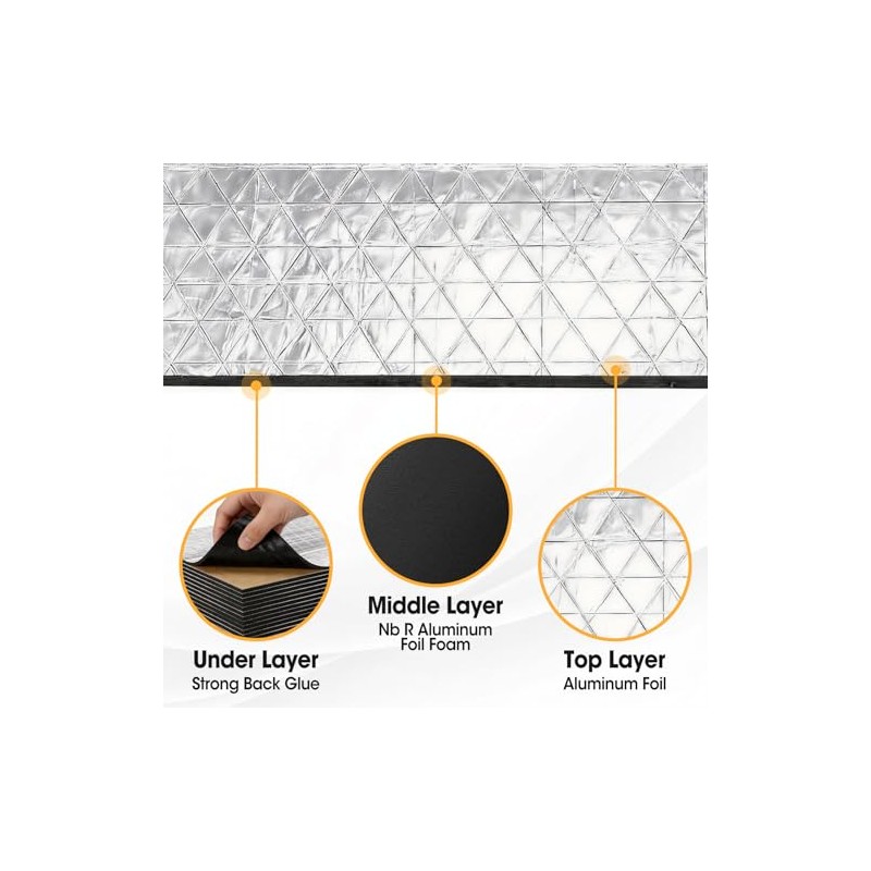 YesBes Sound Deadening Mat - 30 Pcs Automotive Noise Insulation