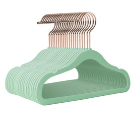 Ulimart Baby Hangers Velvet 50 Pack-11.4 Inch,Baby Clothes Hangers Non Slip, Baby Hangers for Closet,Durable Infant/Toddler Hangers Green Hangers