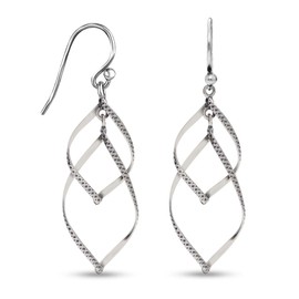 925 Sterling Silver Twisted Infinity Drop Dangle Earrings for Women and Teens | Antique Classic Linear Marquise Loops Earring