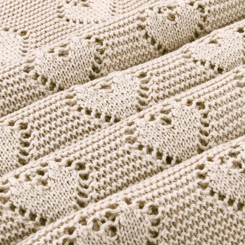 mimixiong 100% Cotton Knitted Cellular Baby Blanket, 100 x 80cm