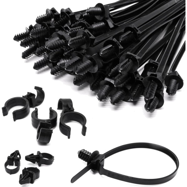 Unbranded Quality Push Mount Cable Zip Ties 50Pcs - Organize