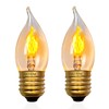 XIAOKALAMI C11/C35 LED Flame Effect Bulb, E26 Base, Orange 2-Mode