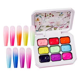 Gel Paint,Gradient Paint Gel - 9-Color Palette Painting Accessories Women Girls Manicure Nail Design for Creative Artistic Expression