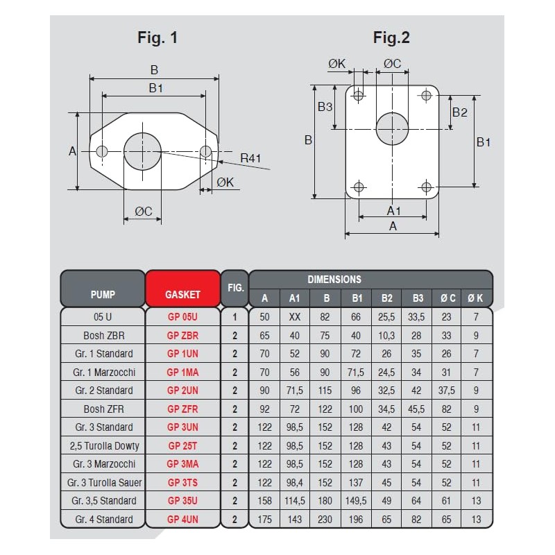 Setco Pump Gasket (Group 1)