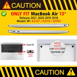 May Chen Compatible with MacBook Air 13 inch Case 2021 2020 2019 2018 Model: M1 A2337 A2179 A1932, Plastic Matte Hard Shell Case for MacBook Air 13 inch with Retina Display Fits Touch ID, Chalk Pink