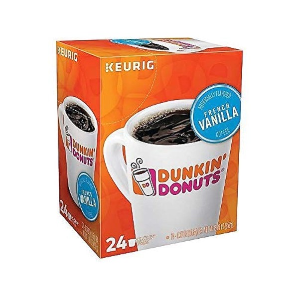 Dunkin' Donuts 2519292 French Vanilla Coffee K-Cup Pods Medium Roast 24/Box (400847)
