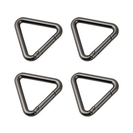 Triangle Key Ring, Spring Snap Clip Hook Trigger Keychain Kettle Buckle for Bags Purses (1in, Black)