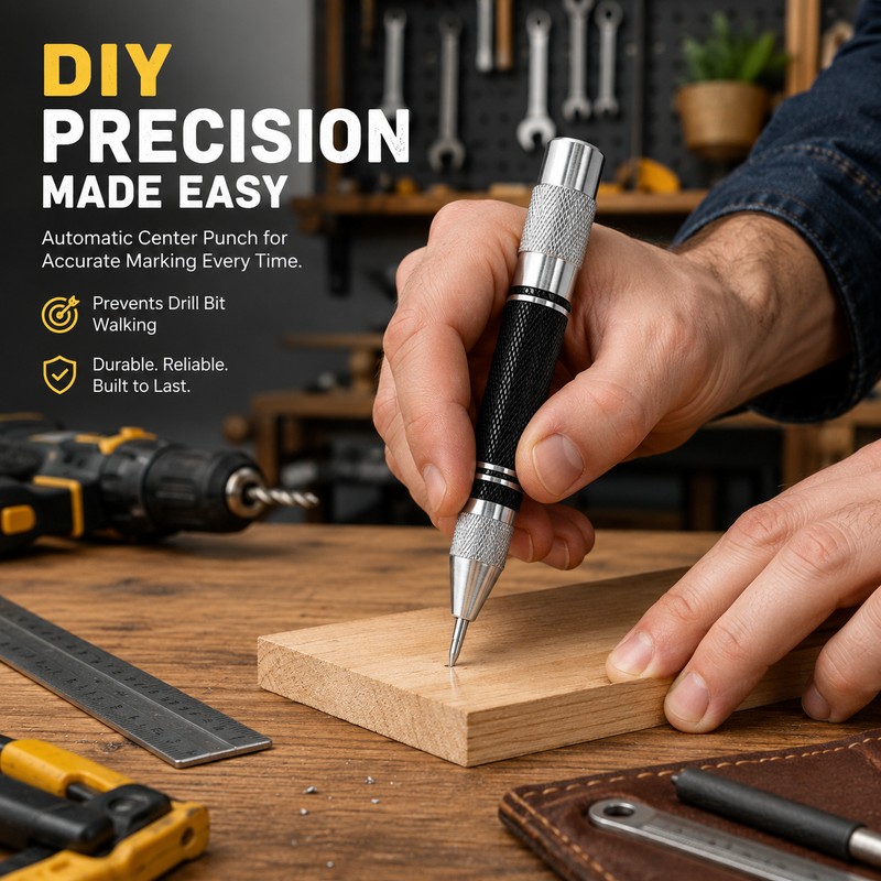 Automatic Center Punch Tool for Drill Marking – Spring Loaded