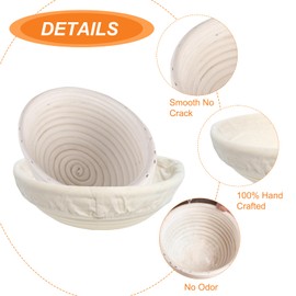 Yolispa Proofing Basket for Bread Baking Set of 6 Round Baking Accessories Bread Basket Natural Rattan Proofing Baskets Sourdough Bread Basket in French Style for Professional Bakers and Home Bakers