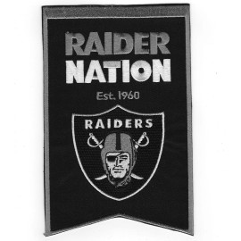7" OAKLAND/LAS VEGAS RAIDERS Est. 1960 Iron-on RAIDER NATION Banner PATCH!