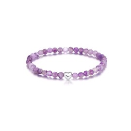 CASSIECA Women's Natural Stone Bracelets, 925 Silver Heart Bracelet, Christmas, Birthday Gifts, Women's Jewellery with Gift Box