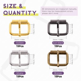 Swpeet 60 x 25mm Heavy Duty Bronze Metal Buckles