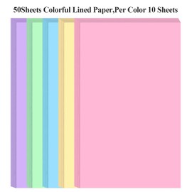 8.5" x 14" Colored Copy & Print Paper - 50 Sheets/100 Pages 5 Colors Rainbow Printer Paper, 20 lb Legal Size Colored Origami Paper in Office/School/Home