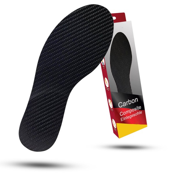 Langlauf Schuhbedarf Carbon Fibre Insole, Supporting Orthopaedic Insole, Carbon Shoe Insole for Stiffening the Shoe, Lawn Toes, Foot Fractures, Hallux Rigidus, Mortons Toe