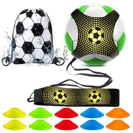 Football Training Set Football Kick Trainer Football Kick Trainer with Football Hat Football Training Device Hands Free Solo Football Training Accessories Footballs for Football/Volleyball/Rugby