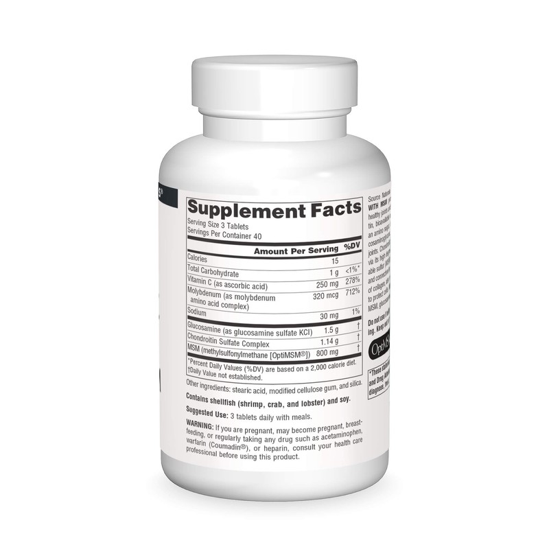 Source Naturals Glucosamine Chondroitin Complex With MSM - 120 Tablets