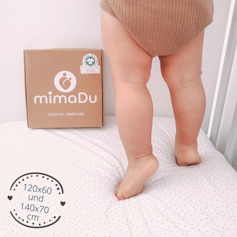 mimaDu - Set di 2 lenzuoli con angoli elasticizzati in