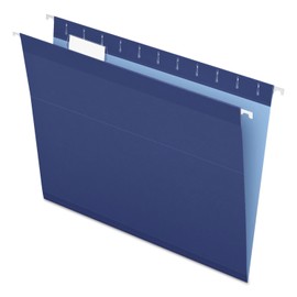 Reinforced Hanging File Folders, Kraft, Letter, Navy, 25 per Box