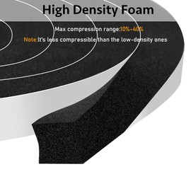 Trisiki Weather Stripping Door Seal Strip, Energy-Saving Doors Windows Insulation Noise-Reduction Air-Tight Foam Strips for Sliding Door, Front Door Frame, Window, Lightproof(1/2 in x 1/4 in x 16.5Ft)