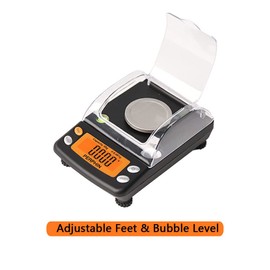 TOPWEIGH Milligram Scale, Dual Powered, Large Display, mg Scale, Adjustable Feet, 50g x 0.001g -Black, Digital Powder Scale, Level Bubble, Accurate and Sensitive