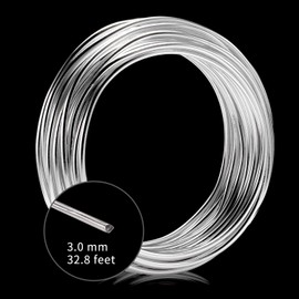 Aluminum Wire Silver 9 Gauge(3.0 mm) 32.8 Ft (10 M) KSVZS Anodized Bendable Metal Wire for DIY Floral Wire