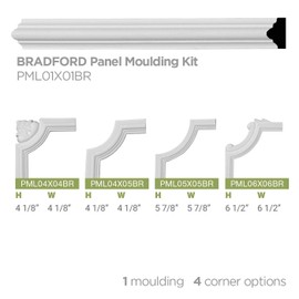 Ekena Millwork Bradford Smooth PML01X01BR Panel Moulding, 7/8"H x 5/8"P x 94 1/2"L, Factory Primed
