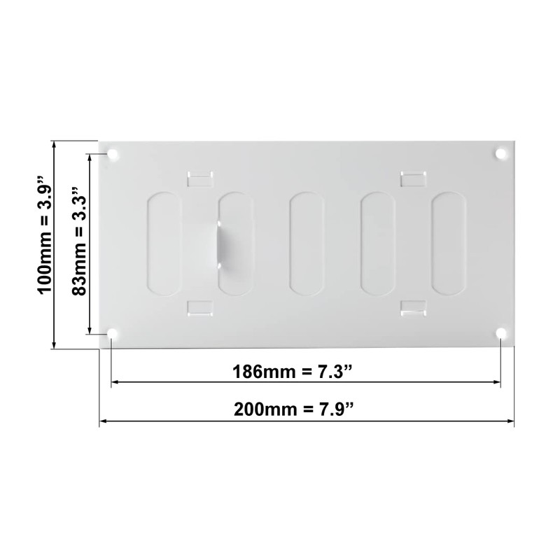 200x100 mm (8x4") Sliding Grille Made of Sheet Steel, White