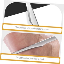 NOLITOY Professional Pedicure Set 3pcs Stainless Steel Nail Trimming Kit for Toenail and Callus Removal Includes Cuticle Tool Portable Foot Care for Men and Women