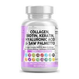 Maani Essence Collagen Pills Biotin Keratin Saw Palmetto Hyaluronic Acid - Hair Skin and Na...