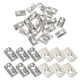 PATIKIL 4040 Series M8 t Slot Nuts, 20pcs Roll-in Spring Ball Loaded Elastic Nuts with 8mm Slot for Aluminum Extrusion Profile Rail 3D Printer, Silver