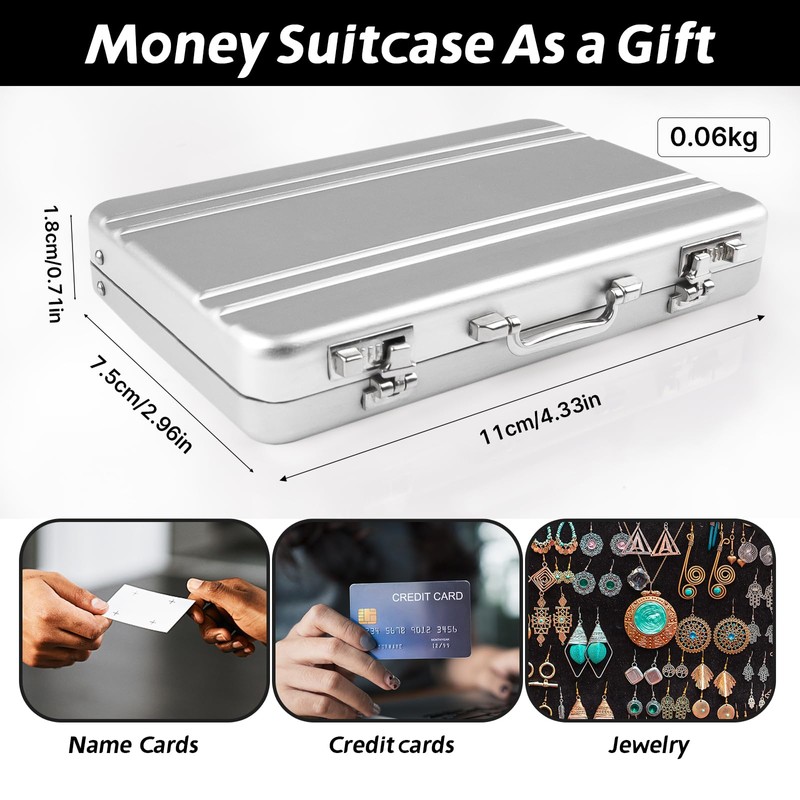 WINKIO Aluminium Money Case with Snap Closure Cheque Gift for