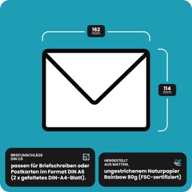 Netuno 50 Black Coloured envelopes DIN C6 114x162mm 4.49x6.39 inches 80gsm Rainbow Pointed gummed Flap no Window Ideal for Invitations Birthday Greeting Cards Wedding Photos Christmas vouchers RSVP’s