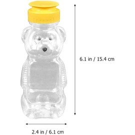 Htppzjr 8 Oz Plastic Bear Honey Bottle Jars, Empty Honey Squeeze Bottle with Flip-top Lid for Storing and Dispensing, Yellow Flap Caps for Storing and Dispensing Honey Jars