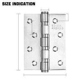 2 Pcs Door Hinges, 4 Inch/100mm Stainless Steel Folding Butt Hinges for Internal External Doors, Silver Ball Bearing Metal Heavy Duty Door Hinges for Wooden Boxes Gate Window Closet Drawer Hinges