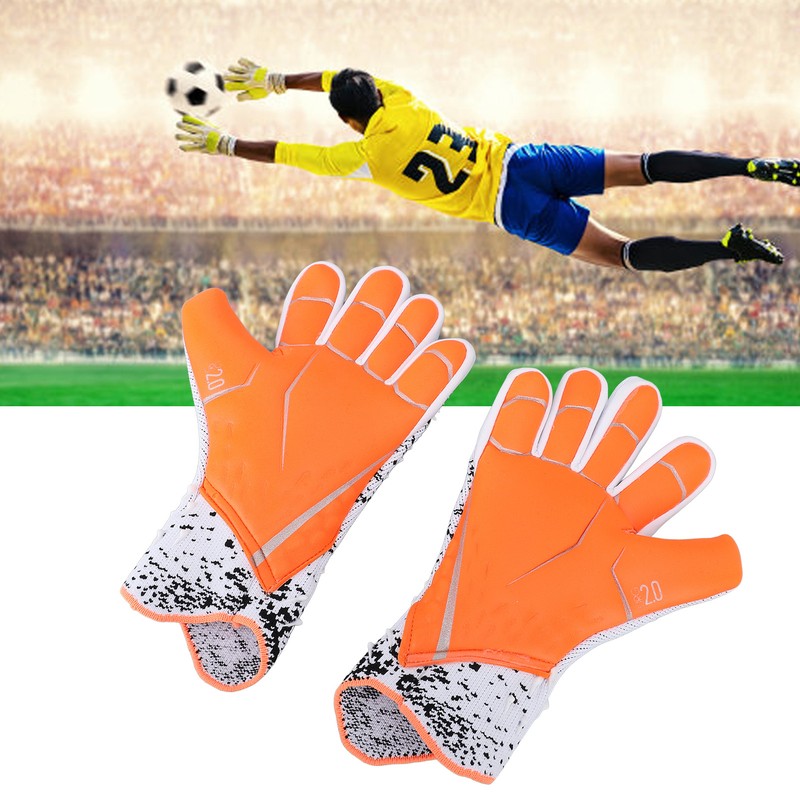2pcs Soccer Gloves Nylon Polyurethane Fiber Latex Breathable Strong Grip