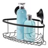 iDesign Everett Metal Push Lock Suction Corner Shower Caddy, Extra