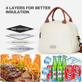 Bolsa del Almuerzo, TAVZEW Hielera Reutilizable de Doble Cubierta, Tela Oxford, A Prueba de Goteo, con Correa Para el Hombro, Gran Capacidad Función de Aislamiento