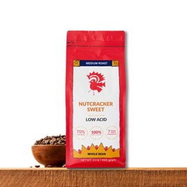 Puroast Low Acid Coffee Flavored Bean | Nutcracker Sweet Whole Bean | Medium Roast | High Antioxidants & High pH |No Bitter Aftertaste | Reduced Heartburn & GERD | Suitable for Cold Brew - 2.2 LB
