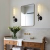 Black Wall Sconces Bathroom Vanity Light Fixtures, Glass Tube Wall