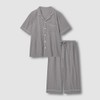 JAJU [JAJU] Men's/Women's Cotton Rayon Seersucker 7-part Pajama Set