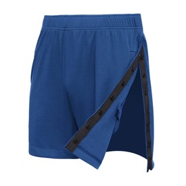 Deyeek Mens Tear Away Shorts Side Snap Open Sweat Shorts Breakaway Surgical Shorts for Men Post Surgery Pants with Pockets Midnight Blue